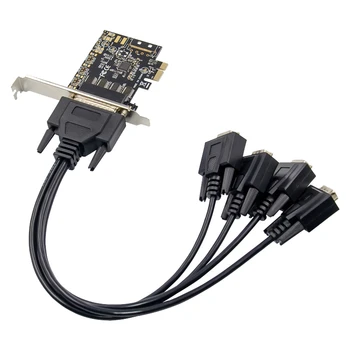 PCI-E AX99100 Extender 1 la 4S DB-9 Pin RS232 Serial com 1 Port Card de Expansiune pentru POS Terminale și PC Industrial