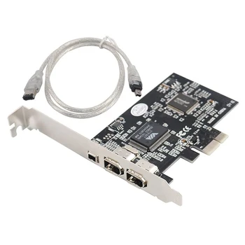 PCIe 3 Porturi Firewire 1394A Card de Expansiune PCI Express pentru IEEE 1394 Adaptor Controler 2 x 6 Pin Si 1 x 4 Pin Pentru Desktop PC