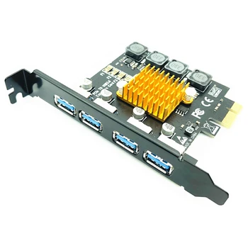 PCIE USB 3.0 Riser Card Pentru Desktop 1 Set Profesional 4 Port PCI-E-USB3.0 HUB PCI Express Card de Expansiune Adaptor Viteza de 5Gbps