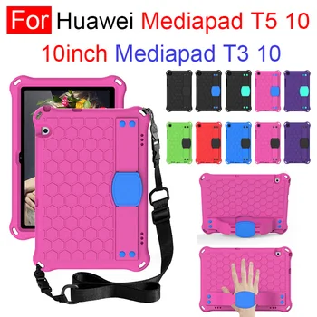 Pentru Huawei Mediapad T3 10 Mediapad T5 10 EVA Copiii în Siguranță la Șocuri Caz de Mână Curea de Umăr Stand husa pentru Tableta