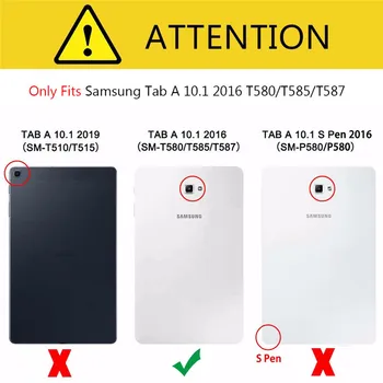 Pentru Samsung Galaxy Tab A6 10.1 inch (2016) T580 T585 PU Caz Acoperire din Piele Stand Smart case pentru Tab A6 10.1 SM-T585 SM-T580 Caz