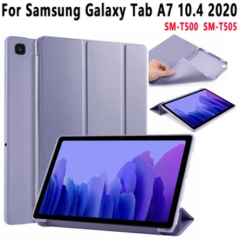 Pentru Samsung Galaxy Tab A7 10.4 2020 SM-T500 SM-T505 Moale TPU Tri-fold sta Capacul din Spate Reglabil Caz de Protecție Pentru Tab A7