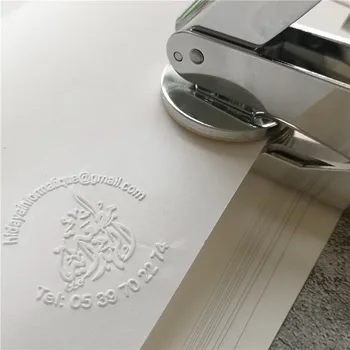 Personalizat embosser stampila cu logo-ul companiei de design / site-ul / numarul de telefon design-vă propriul design de logo pentru timbru sec