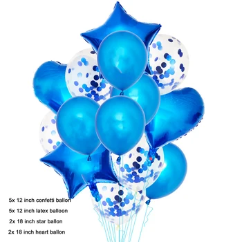 Petrecerea de ziua Decoruri Albastru Balon de Latex de unica folosinta Tacamuri de 1 Copii Baby shower Decor Consumabile Băiat Ziua de nastere Partid Globos
