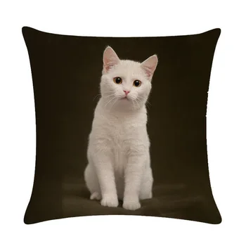 Pisica drăguț Decorative Pernele de Acoperire 45*45cm Lenjerie de Pernă Decor Acasă Pillowcover animale de Companie Minunat Animal Print Arunca Perna