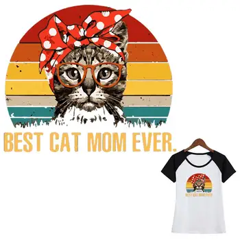 Pisica Mama Model De Îmbrăcăminte De Patch-Uri De Bricolaj, Accesorii Haine Decorare A Imprima Pe Tricou Lavabile Nou Design De Fier Pe Transfer Termic