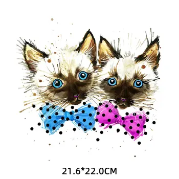 Pisicile copii Gemeni Drăguț Patch-uri de Fier pentru transfer termic pentru Haine pentru Copii T Shirt DIY Vinil Autocolante Termice pe Haine Aplici R