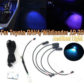 PMFC Auto Interior Atmosfera Dungi Lampă de Lumină Ambientală Picior de Lumină Decorativă de Gheață Albastru/64 Culoare Pentru Toyota RAV4/Wildlander 19-20