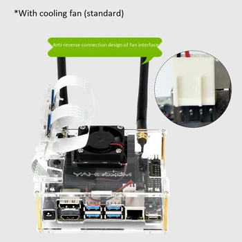 Potrivit pentru Jetson Nano B01 Developer Kit Acril Caz, cu Ventilator de Racire, cu Suport Lentile