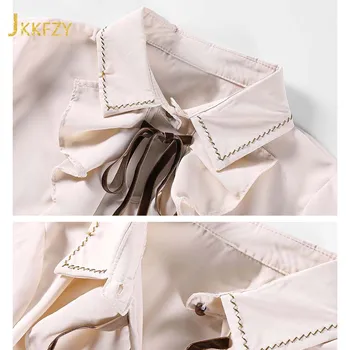 Primăvara 2021 Papusa Guler Zburli Subțire Versiunea Coreeană Camasa Maneca Lunga Femei, Plus Dimensiune Îmbrăcăminte Elegant Casual Șifon Bluza