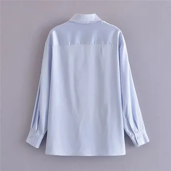 PSEEWE Za 2021 Satin Rosu Tricou Femei Buton de Cămașă Albă Femeie Albastră cu Guler de Bază de Birou cu Maneca Lunga Casual, Bluze Elegante