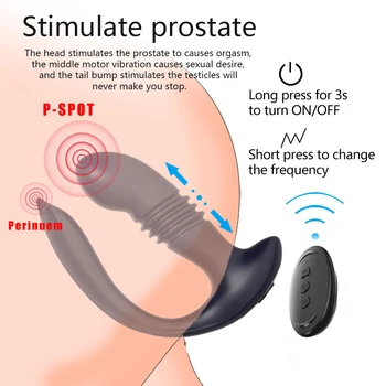 Purta Prostata Masaj Intim Jucării pentru Bărbați Masturbator Anal Plug Vibratoare fără Fir Control de la Distanță Penetrare Penis artificial Vibratoare