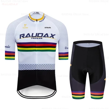 Raudax Echipa de Ciclism Jersey Set 2021 Strava Om de Vară MTB Cursa de Ciclism de Îmbrăcăminte Ropa Ciclismo în aer liber, Bicicleta Uniformă Seturi
