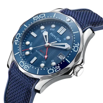 Rezistent la apa 200M Automată GMT Ceas de Lux de Moda Ceas de mână Mecanice din Oțel Inoxidabil Ceas Albastru bărbați relogio masculino