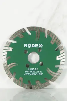 Rodex RRS115 Canal Turbo Diamond Disc de Tăiere pentru Marmura, Caramida, Granit, Piatra 115mm