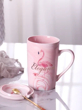 Roz nordic ins cupa flamingo unicorn model cupa cu capac lingura creative fată drăguță ceașcă de cafea din ceramică cutie de cadou cadou