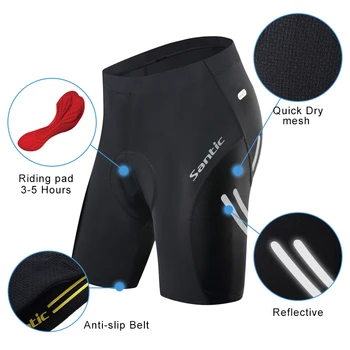 Santic de Vară pentru Bărbați pantaloni Scurți pentru Ciclism Biciclete pantaloni Scurți 4D Pad Reflectorizante etanș Respirabil pantaloni Scurți din Asia Dimensiune