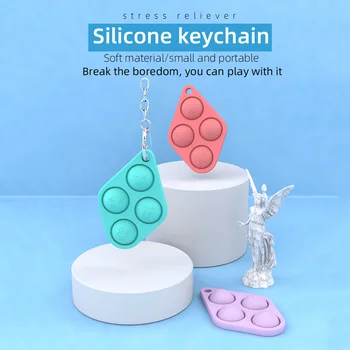 Simplă Gropiță Senzoriale Frământa Jucărie Silicon de Relief de Stres Împinge Bubble Breloc Jucărie pentru Copii Adult Autism are Nevoie de
