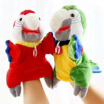 Simulare Moale Păsări Papagal De Pluș Maneca Păpușă De Mână Umplute Păpușă Jucărie Copii Cadou Marionete Deget Mână, Marionete Cadouri De Craciun