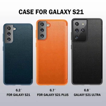 Smart Piele Stand View Caz de Telefon Pentru Samsung Galaxy S10 S20 S10E S20FE S21FE S21 S30 Plus Ultra Nota 10, 20, Plus Ultra Acoperi