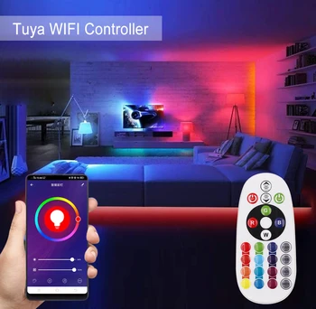 Smart Wifi Controler RGB 1500W cu 24Keys de la Distanță IR de 8mm 10mm PCB Dimmer pentru 2835 5050 LED Strip Lumină 110V NE 220V UE marea BRITANIE AU