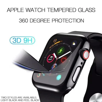 Sticla + Ceas Caz, Ecran Protector pentru Apple Watch Caz, 44mm, 40mm, 42mm si 38mm, pentru Iwatch SE 6, 5, 4, 3, 2, 1