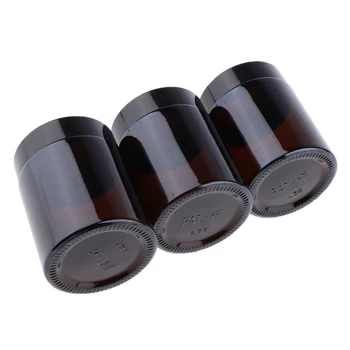 Sticlă De Călătorie Sticle Containere, Pachete De 3(Amber & Negru) - Articole De Toaletă Machiaj Cosmetice Corp Crema Lotiune De Borcane
