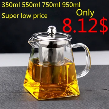 Sticlă Rezistentă la căldură Ceainic Cu Oțel Inoxidabil Ceai Infuser Filtru de Ceai de Flori Fierbător Kung Fu Set de Ceai Puer Oolong Ceainic hotsale