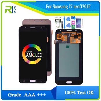 Super Amoled LCD Pentru Samsung Galaxy J7 neo J701 J701F AMOLED Display LCD Touch Screen Digitizer Asamblare