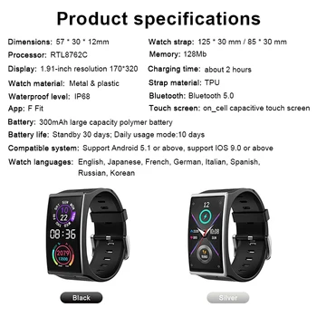 TICWRIS GTX Barbati Ceas Inteligent 1.9 Inch 300mAh bluetooth 5.0 Inteligent Barbati Ceas de Ceas Heart Rate Monitor Somn pentru iOS Android