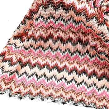 Tricotat Dantelă, Țesături Zig Zag Val Dungi Croșetat Dantelă Ochiurilor de Tesatura de Moda Diy Pânză 150CM #1018