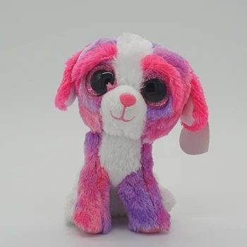 Ty Beanie Boos Ochii Mari de culoare Roz cu Urechi Mari Catelus Simulare Câine Jucărie de Pluș de 15 CM, Moale Animal de Pluș Papusa de Ziua Băieți și Fete Cadou
