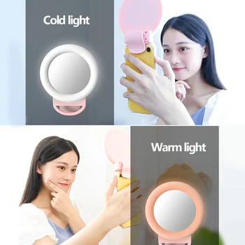 Universal LED Selfie Inel Umple de Lumină Clip Estompat Led Lampă în formă de Inel Fotografie Cu Oglinda Pentru Machiaj de Frumusețe Video Live Aro De Luz