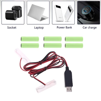 USB Alimentat Converti la 6V Dual AA AAA Battery Eliminator Poate Înlocui 4buc 1,5 V LR6 AA LR03 AAA Baterie Eliminarea Cablu de Linie