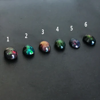VANTJ Real naturala opal negru vrac pietre semipretioase ovale tăiat 8*10mm spate plat cabochon piatră pentru a face bijuterii pentru femei partid cadou