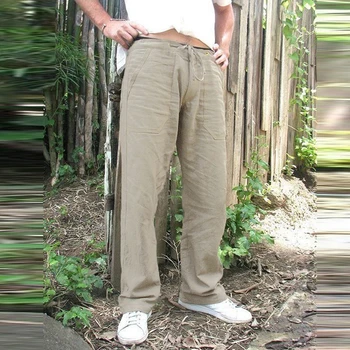 Vara Mens Bumbac 2021 Pantaloni de Vara Pantaloni 5XL Casual sex Masculin Solidă Talie Elastic Drept Liber de Pantaloni Plus Dimensiune