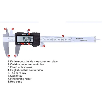 Vernier Metrice grosime Digitale cu Ecran LCD 0-6 inch / 150mm Oțel Inoxidabil Electronic limitator de Adâncime Instrumente de Măsurare