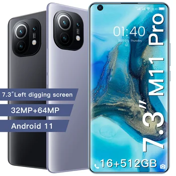 Versiune globală M11 Pro 7.3 Inch 6800Mah Litiu-ion Baterie Mare 16+512G aparat de Fotografiat Telefon Android Inteligent 32MP+64MP Telefon Inteligent