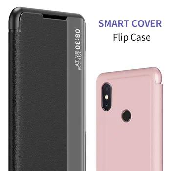 View Smart Caz Telefon din Piele Pentru Xiaomi Redmi Nota 9 8T 9 Pro MAX Capac Flip-Caz Complet Coque Pentru Xiaomi Mi Nota 10 Lite Fundas