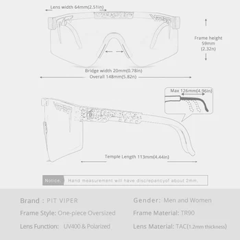 Viperă de Înaltă Calitate Polarizate UV400 Bărbați Supradimensionate, ochelari de Soare Dropshipping Ochelari fără ramă Scut Gafas de sol Femei 2021