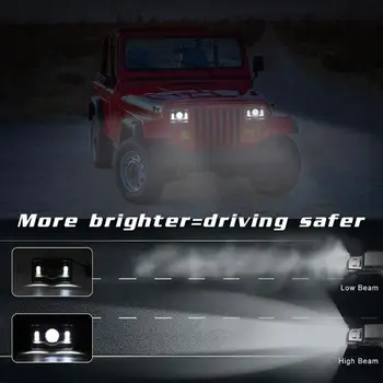 VODOOL 4x6 inch 150W LED-uri Faruri Hi-Lo Roșu DRL Sigilate fază pentru Chevrolet Camion Masina SUV IP67 rezistent la apa Bară de Lumină Lumina de Lucru