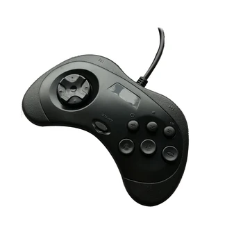 Wired Gamepad 6 Buttons for SS interface for Sega Saturn Controller Joystick black whites