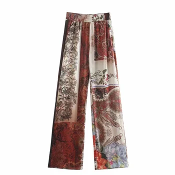 XEASY Noi de Vara Femei Vintage Two-Piece Set de Bohemia V - Gât Curea Lungă Cămașă de Mare Elastic Talie Pantaloni Casual Pantaloni Set