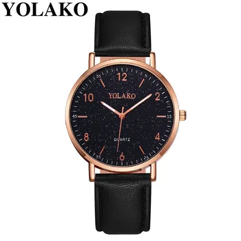 YOLAKO Brand de Lux Femei Ceas Ultra Subtire din Piele Trupa Cuarț Ceas Iubitorii de Moda Ceas de mână Doamnelor Ceasuri Zegarek Damski
