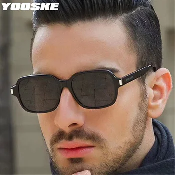 YOOSKE Vintage Negru ochelari de Soare Barbati de Brand Designer de Mici, Ovale Ochelari de Soare Femei Trend 90 Stil Pătrat Shades ochelari de soare UV400