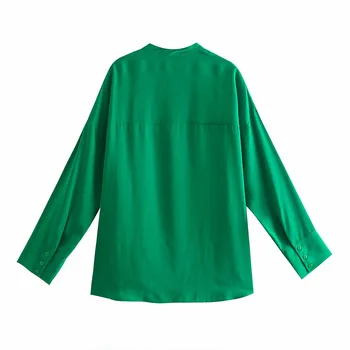 Za Femei 2021 Moda Cu Buzunare Largi Asimetrie Bluze Vintage cu Maneci Lungi Buton-up Feminin Tricouri Topuri Chic