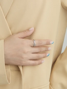 ZEMIOR Bowknot Stil Inel Pentru Femei S925 Argint Inlay Cubic Zirconia Inele Arată-Ți Dragostea Infinită Bijuterii Fine Fierbinte