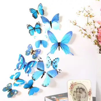 12Pcs DIY Realiste 3D Fluture Multicolor Magnet Magnet de Frigider Autocolante de Perete Copii Baby Camere Bucătărie Acasă Decorare Arta de Perete