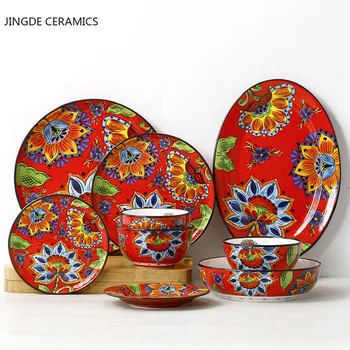 1buc Ceramice Platou cu Fructe de Desert Tacamuri Farfurie de Desert Retro Set de Farfurie Nunta Vacanță Consumabile Bucatarie Frumoasa