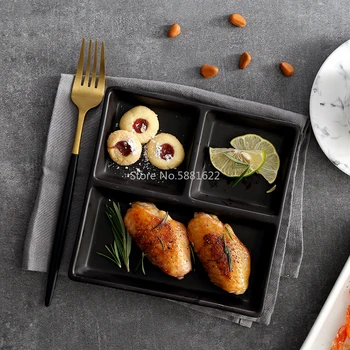 1buc Solid Placa Ceramica Împărțit Cina Pranz Container Placa de Alimente Nordic Vase de Porțelan Sushi Friptura Tacamuri